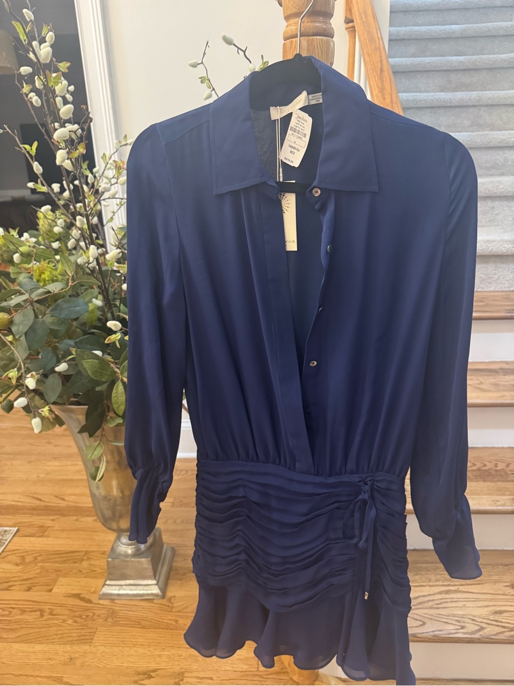 Ramy Brook Berkeley Navy Button-Down Mini Dress